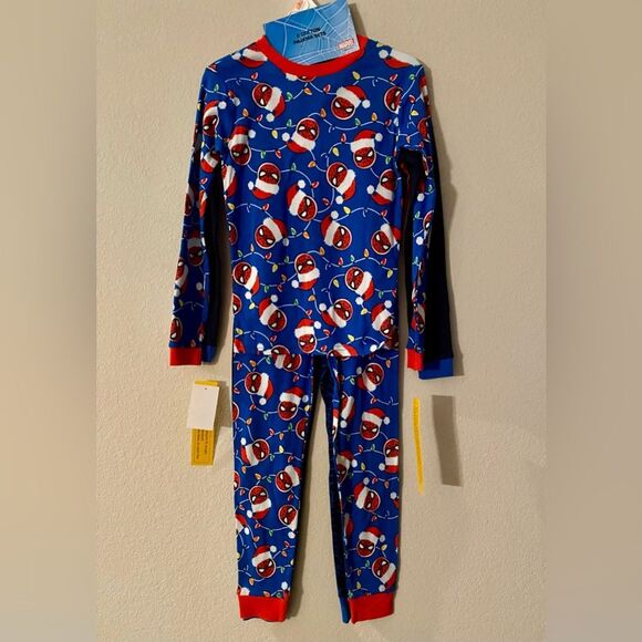 New Christmas Holiday Winter Spider-Man Boy Long Sleeve  Pajamas 2-pack Size 10 - Picture 2 of 3